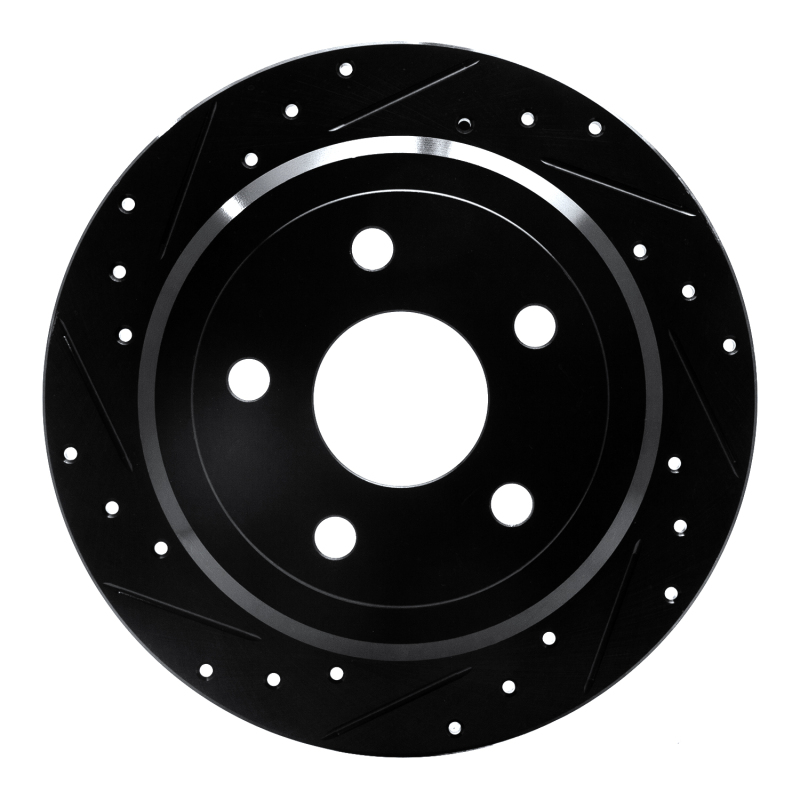 Jeep Wrangler Brake Rotor (1) - Rear Left - R1 Concepts - Drilled & Slotted - Black - `07-`18 Jeep Wrangler Brake Rotor (1) - Rear Left - R1 Concepts - Drilled & Slotted - Black - `07-`18